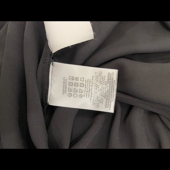 BCBG MaxAzria black long sleeve blouse. Roll up sleeve longer back - Picture 4 of 5